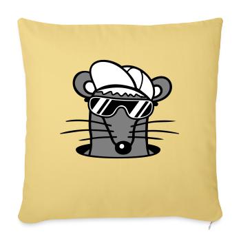 Souris Lunettes de soleil Cool Cappy Trou de sol Trou de souris - Housse de coussin décorative 45 x 45 cm - jaune délavé - Devant