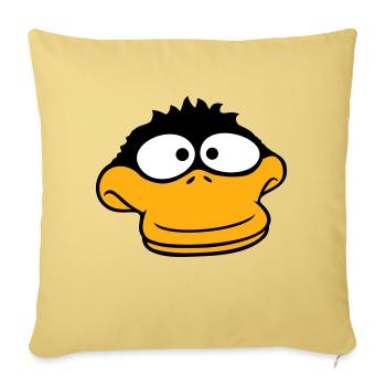 Duck looks funny goofy anxious confused comic - Sofa pillowcase 17,3'' x 17,3'' (45 x 45 cm) - washed yellow - Front