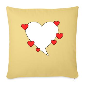 Speech bubble with hearts - Sofa pillowcase 17,3'' x 17,3'' (45 x 45 cm) - washed yellow - Front