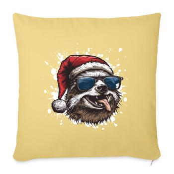 Sloth Christmas Funny - Sofa pillowcase 17,3'' x 17,3'' (45 x 45 cm) - washed yellow - Front
