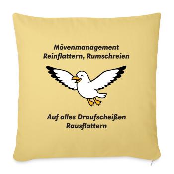 Mème de gestion de la mouette (mauvaise gestion) - Housse de coussin décorative 45 x 45 cm - jaune délavé - Devant