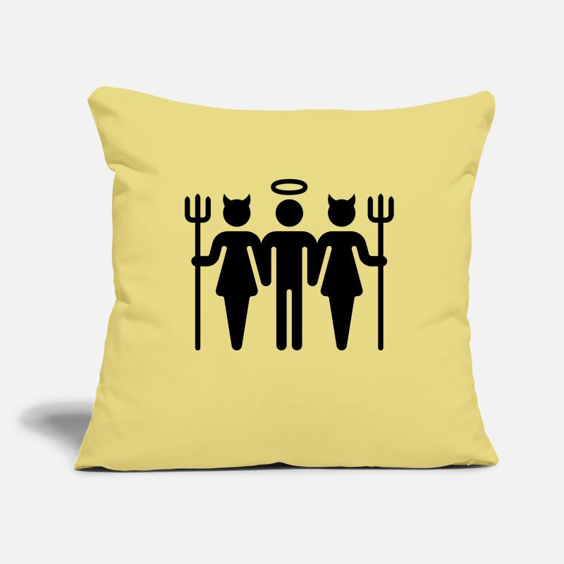 Teufel-Engel-Teufel / Devil-Cherub-Devil (M) Sofakissenbezug 45 x 45 cm