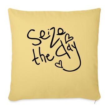 Seize the day - Sofa pillowcase 17,3'' x 17,3'' (45 x 45 cm) - washed yellow - Front