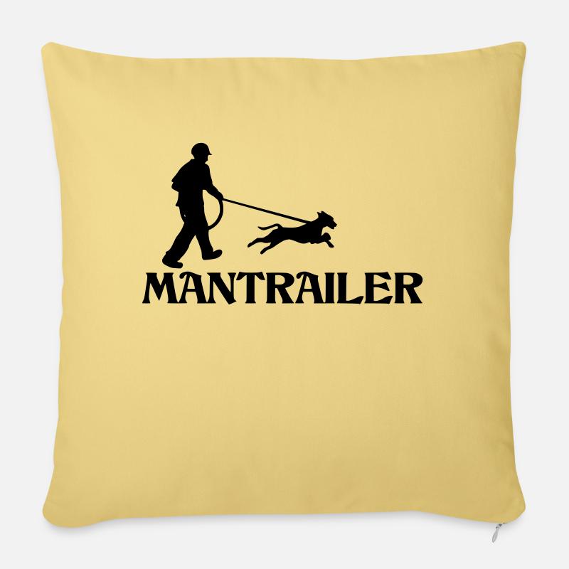 Chiens Mantrailer passe Mantrailing - Housse de coussin décorative 45 x 45 cm - jaune délavé
