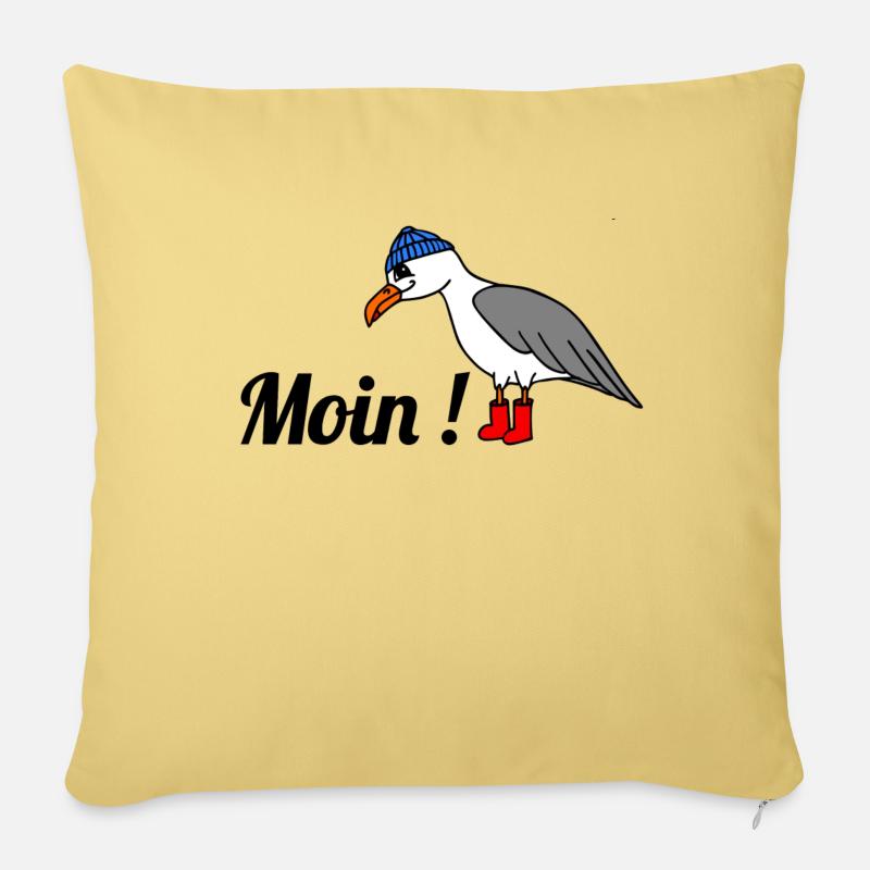 Moin, Möwe - Sofakissenbezug 45 x 45 cm - Hellgelb