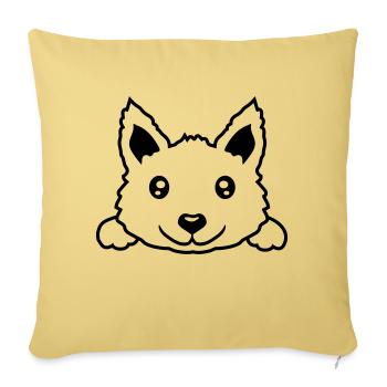 Small cute dog design - Sofa pillowcase 17,3'' x 17,3'' (45 x 45 cm) - washed yellow - Front