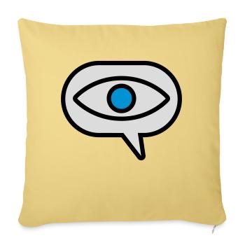 Eye Seeing Comic Speech Bubble - Sofa pillowcase 17,3'' x 17,3'' (45 x 45 cm) - washed yellow - Front