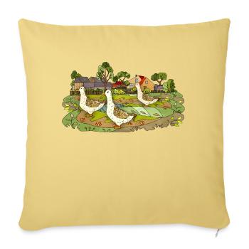 Canard - Housse de coussin décorative 45 x 45 cm - jaune délavé - Devant