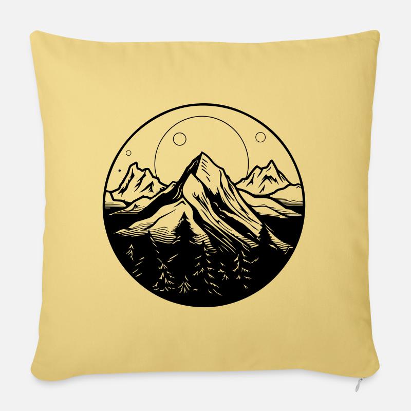Symbol Berge - Sofakissenbezug 45 x 45 cm - Hellgelb