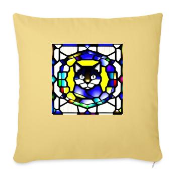 Glas Cat - Sofakissenbezug 45 x 45 cm - Hellgelb - Vorne