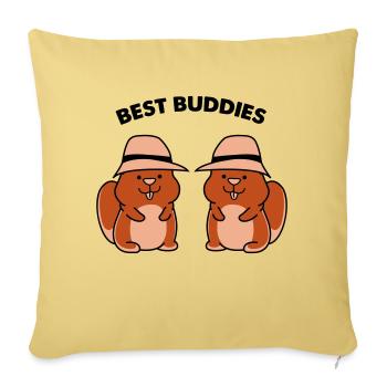 Hamster Best Buddies - Sofa pillowcase 17,3'' x 17,3'' (45 x 45 cm) - washed yellow - Front