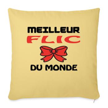 BESTER COP DER WELT - Sofakissenbezug 45 x 45 cm - Hellgelb - Vorne