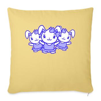 3 Bunnies Girls Pretty Girls Women Bunny Small - Sofa pillowcase 17,3'' x 17,3'' (45 x 45 cm) - washed yellow - Front