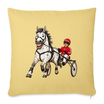 Trotter drôle - Housse de coussin décorative 45 x 45 cm - jaune délavé - Devant