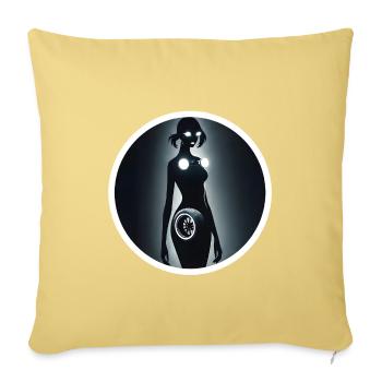 Cyberpunk Cyborg Car Girl Silhouette - Housse de coussin décorative 45 x 45 cm - jaune délavé - Devant