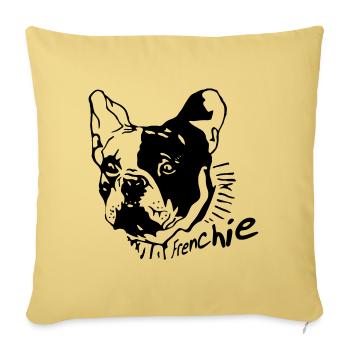 Frenchie - Housse de coussin décorative 45 x 45 cm - jaune délavé - Devant