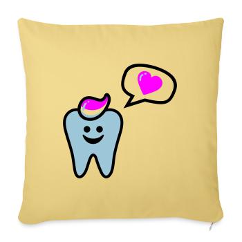 zahn punk zahnarzt dentist - Housse de coussin décorative 45 x 45 cm - jaune délavé - Devant