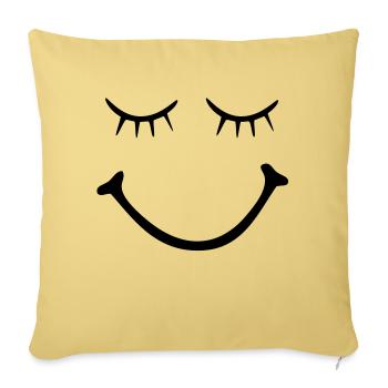 smiley - smile - Housse de coussin décorative 45 x 45 cm - jaune délavé - Devant