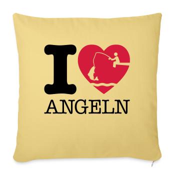 angeln_love_f2 - Sofa pillowcase 17,3'' x 17,3'' (45 x 45 cm) - washed yellow - Front