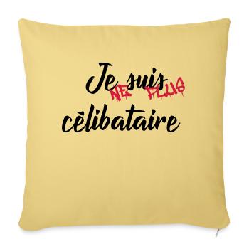 celibataire - Housse de coussin décorative 45 x 45 cm - jaune délavé - Devant