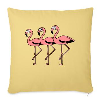 3 amis équipe équipe flamingo clipart bande dessinée bande dessinée - Housse de coussin décorative 45 x 45 cm - jaune délavé - Devant