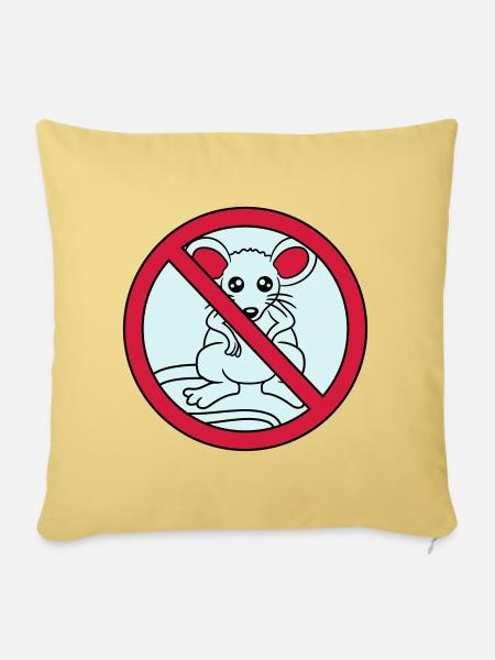 verboten schild durchgestrichen keine maus suess n - Sofakissenbezug 45 x 45 cm - Hellgelb