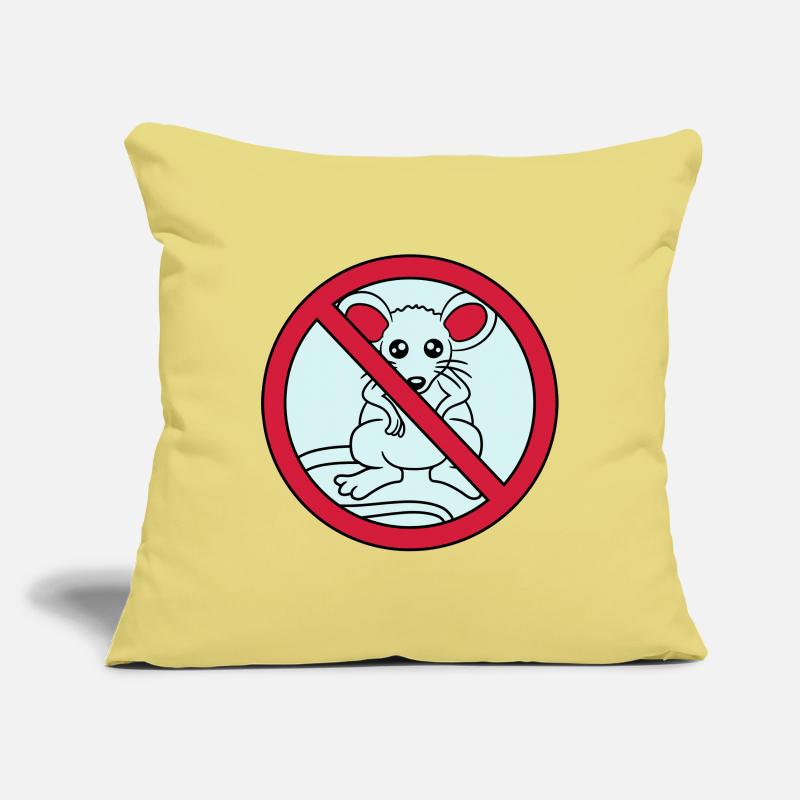 signe interdit a barré pas de souris suess n Housse de coussin décorative 45 x 45 cm