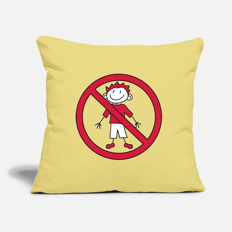 forbidden sign zone no child painted scribble com Sofa pillowcase 17,3'' x 17,3'' (45 x 45 cm)