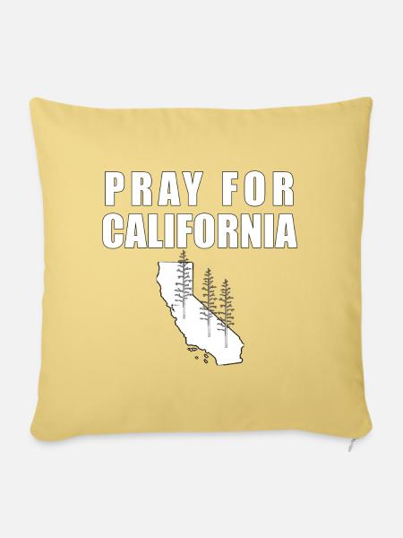 PRAY FOR CALIFORNIA - Sofakissenbezug 45 x 45 cm - Hellgelb