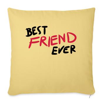 Meilleure amie jamais - Housse de coussin décorative 45 x 45 cm - jaune délavé - Devant
