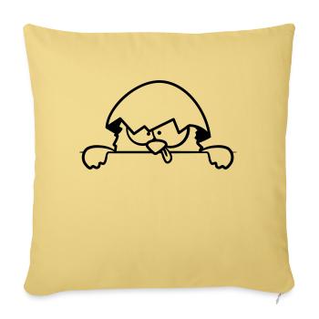 Poussins fous derrière le mur - Housse de coussin décorative 45 x 45 cm - jaune délavé - Devant