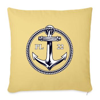 PL22 Marineanker - Sofakissenbezug 45 x 45 cm - Hellgelb - Vorne