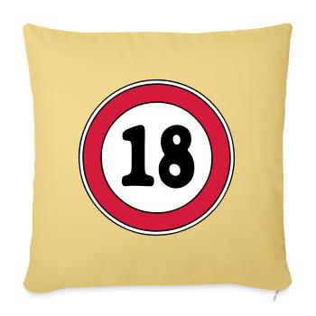 18th birthday sign - Sofa pillowcase 17,3'' x 17,3'' (45 x 45 cm) - washed yellow - Front