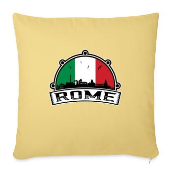 Rome Italy Skyline Travel Souvenir Italian Flag - Sofa pillowcase 17,3'' x 17,3'' (45 x 45 cm) - washed yellow - Front