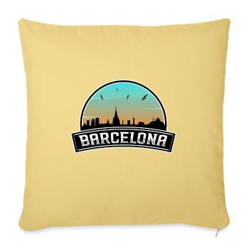 Barcelona Spanien Skyline Spanisches Souvenir - Sofakissenbezug 45 x 45 cm - Hellgelb - Vorne