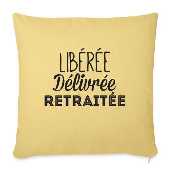 Libérée délivrée retraitée - Housse de coussin décorative 45 x 45 cm - jaune délavé - Devant