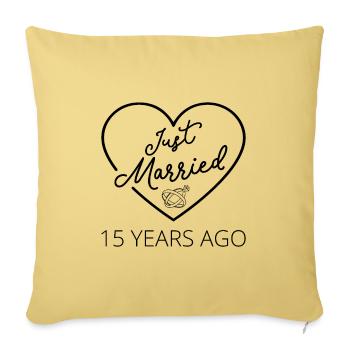Just Married 15 Years Ago III - Sofa pillowcase 17,3'' x 17,3'' (45 x 45 cm) - washed yellow - Front