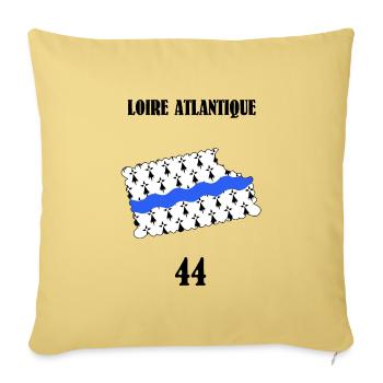 Loire atlantique - Housse de coussin décorative 45 x 45 cm - jaune délavé - Devant