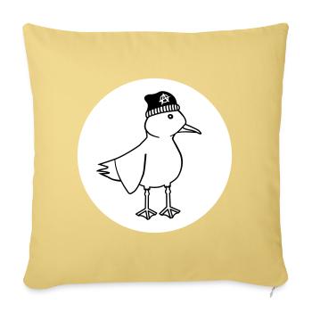 Seagull Anarchy – Naughty Maritime Hipster Coastal Art - Sofa pillowcase 17,3'' x 17,3'' (45 x 45 cm) - washed yellow - Front
