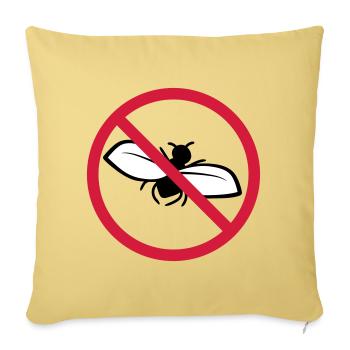 Bouclier interdit de mouche - Housse de coussin décorative 45 x 45 cm - jaune délavé - Devant
