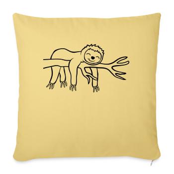 Paresseux suspendu fatigué - Housse de coussin décorative 45 x 45 cm - jaune délavé - Devant