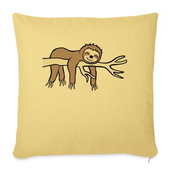 Happy hanging sloth - Sofa pillowcase 17,3'' x 17,3'' (45 x 45 cm) - washed yellow - Front