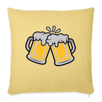 Bier Krüge anstoßen - Sofakissenbezug 45 x 45 cm - Hellgelb - Vorne