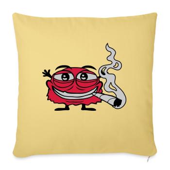 Weed rauchendes lustiges Monster - Sofakissenbezug 45 x 45 cm - Hellgelb - Vorne