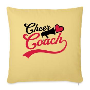 Heart Cheer Coach Megaphone - Sofa pillowcase 17,3'' x 17,3'' (45 x 45 cm) - washed yellow - Front