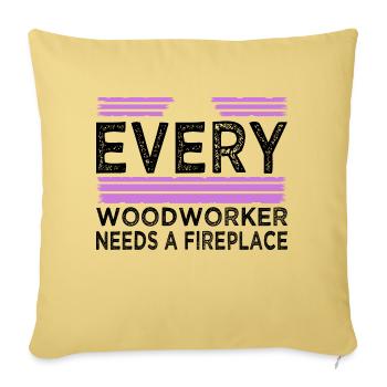 happy cool logging lumberjackwoodworking - Sofa pillowcase 17,3'' x 17,3'' (45 x 45 cm) - washed yellow - Front