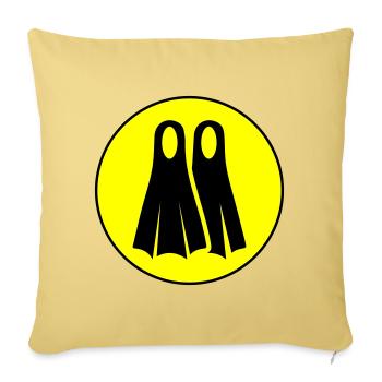 Diving Fin Circle - Sofa pillowcase 17,3'' x 17,3'' (45 x 45 cm) - washed yellow - Front