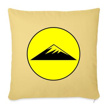Cercle de symboles des montagnes - Housse de coussin décorative 45 x 45 cm - jaune délavé - Devant