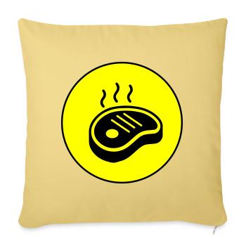 Cercle d’icônes de steak - Housse de coussin décorative 45 x 45 cm - jaune délavé - Devant