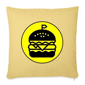 Cercle d’icônes de hamburger - Housse de coussin décorative 45 x 45 cm - jaune délavé - Devant